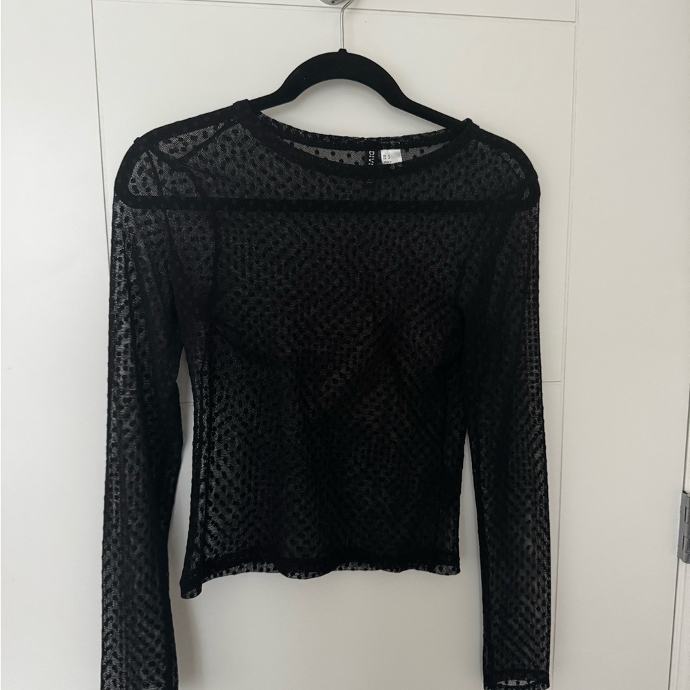 Elegant Black Sheer Women's Top